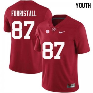 NCAA Youth Alabama Crimson Tide #87 Miller Forristall Stitched College Nike Authentic Crimson Football Jersey XW17Y51YI